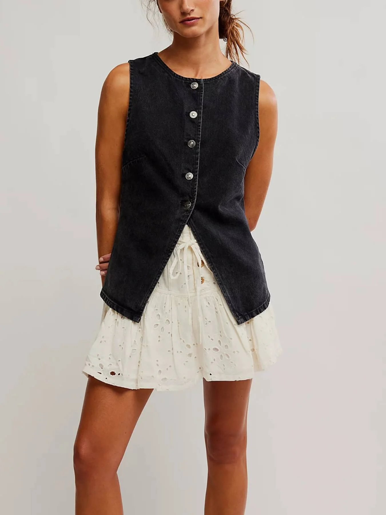 Emerson Button Down Denim Vest - Image 2