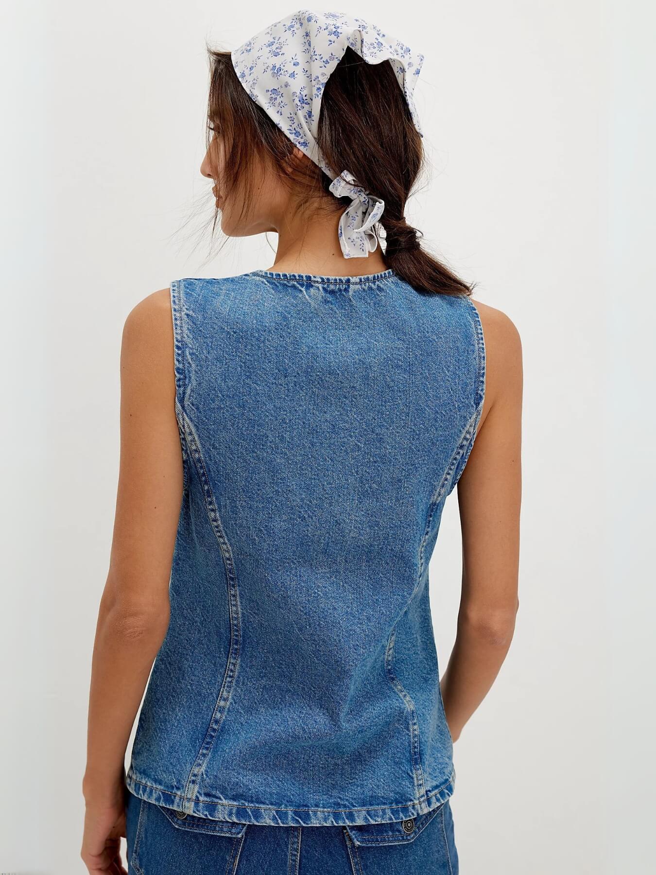 Emerson Button Down Denim Vest - Image 9
