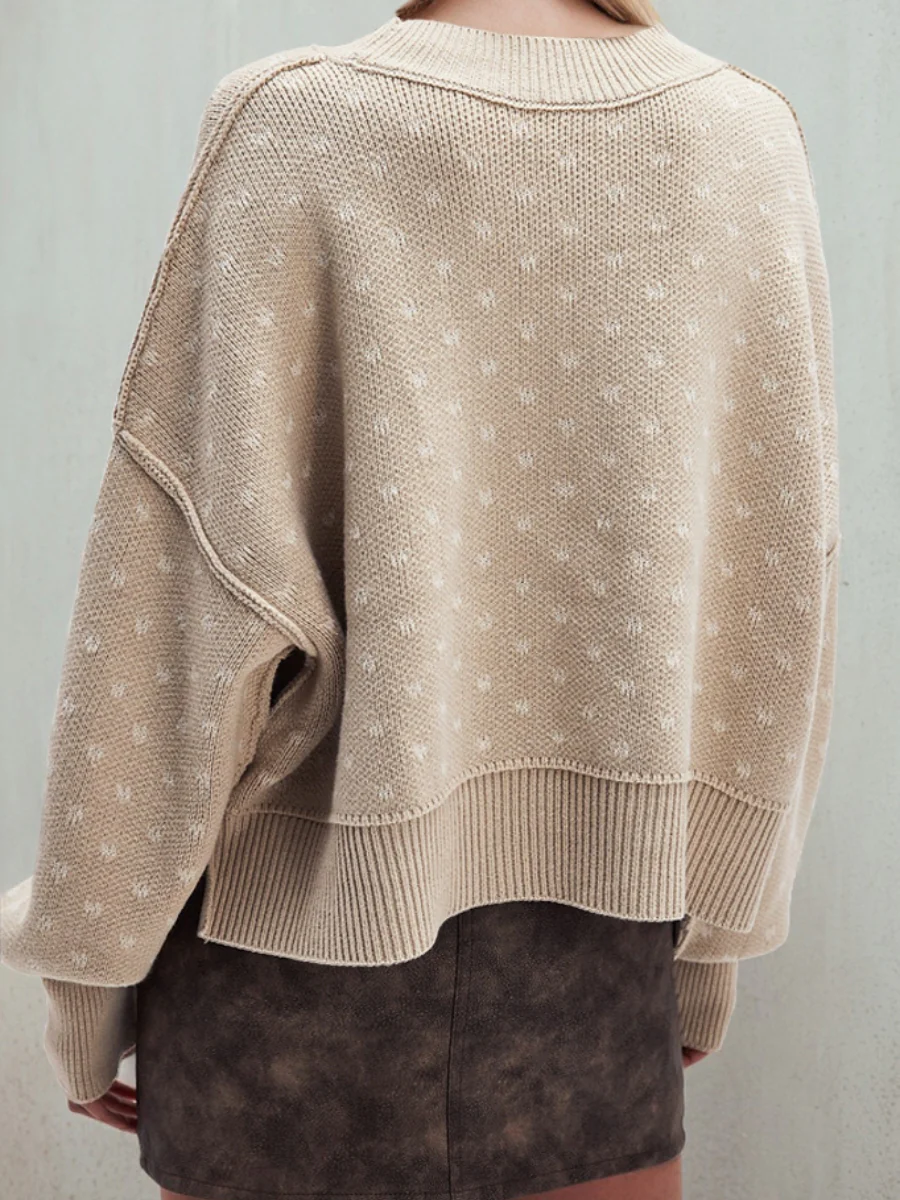 Emmie Crewneck Bow Spot Knit Sweater - Image 6