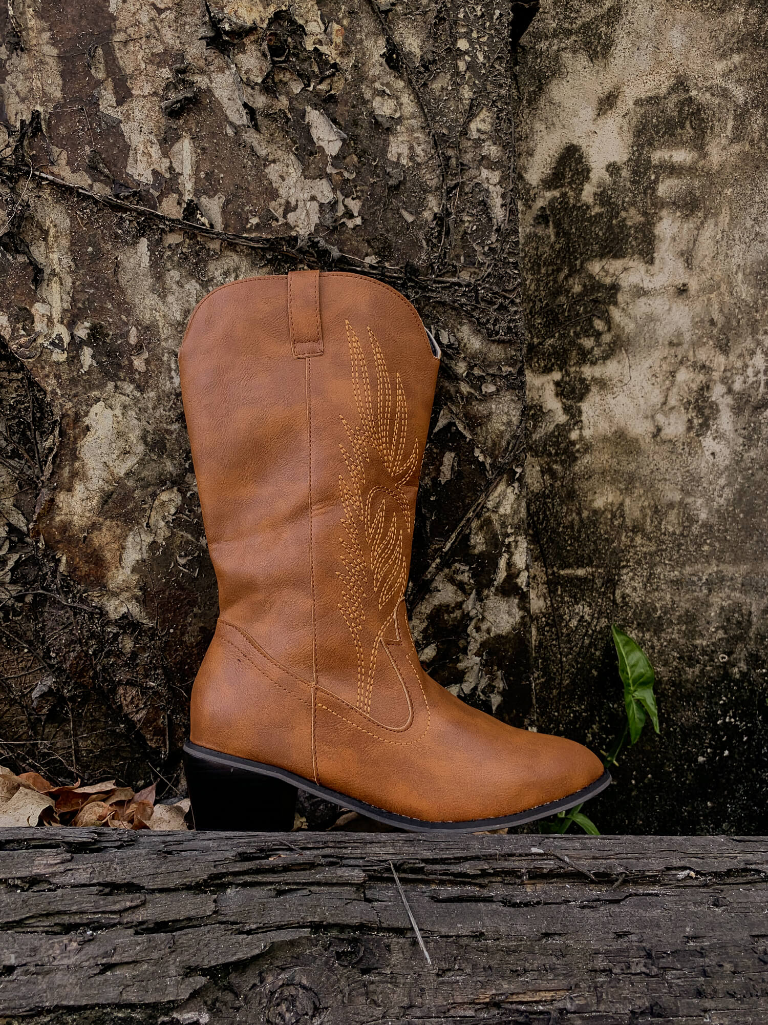 En Bloom | Vinny Wing Embroidered Western Knee Boots - Brown - Image 2