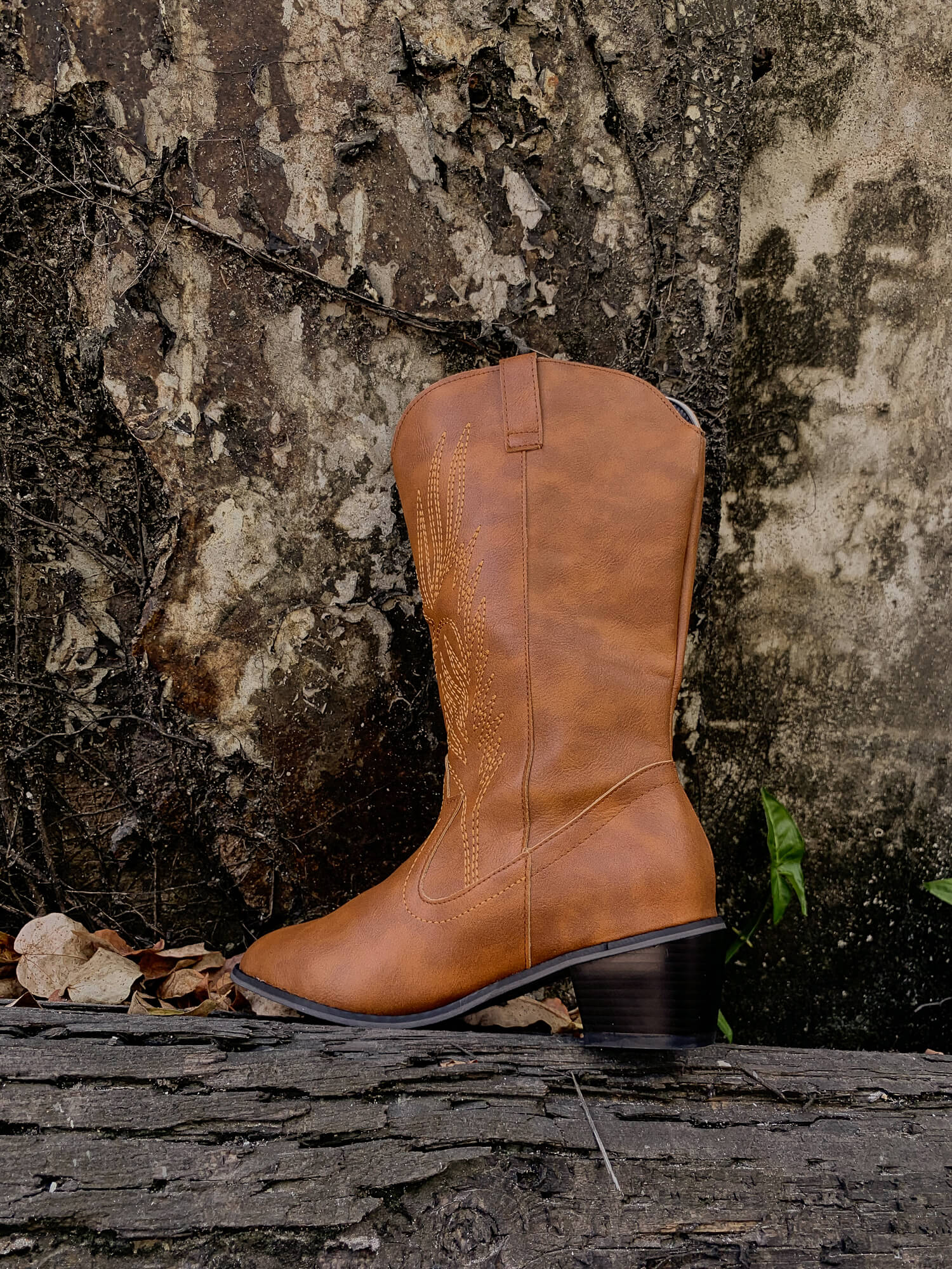 En Bloom | Vinny Wing Embroidered Western Knee Boots - Brown - Image 3