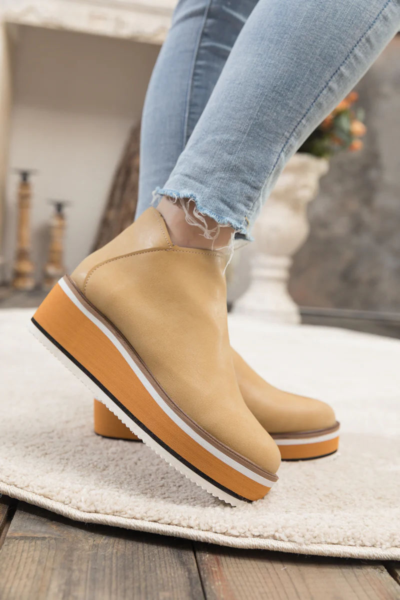 En Bloom | Eazy Platform Ankle Boots - Beige - Image 3