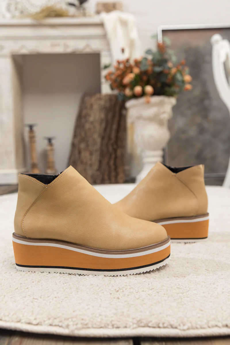 En Bloom | Eazy Platform Ankle Boots - Beige - Image 7