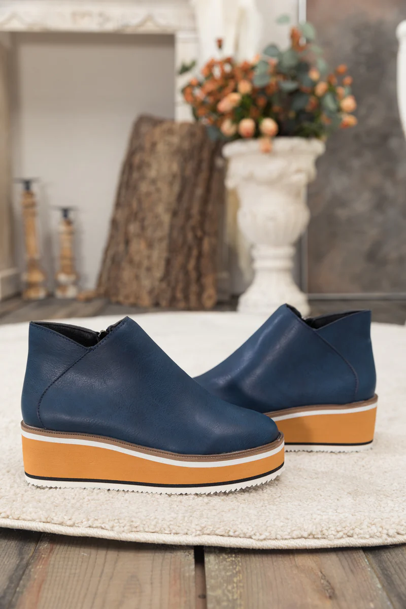 En Bloom | Eazy Platform Ankle Boot - Navy - Image 3