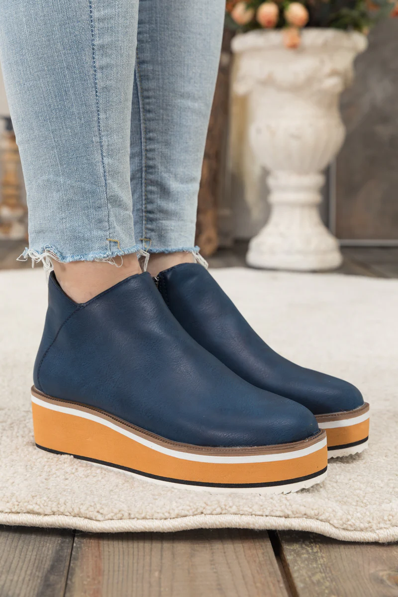 En Bloom | Eazy Platform Ankle Boot - Navy - Image 7