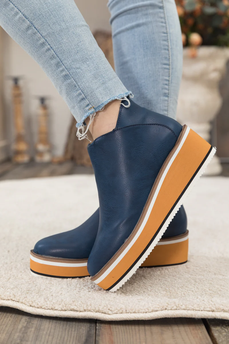En Bloom | Eazy Platform Ankle Boot - Navy - Image 8