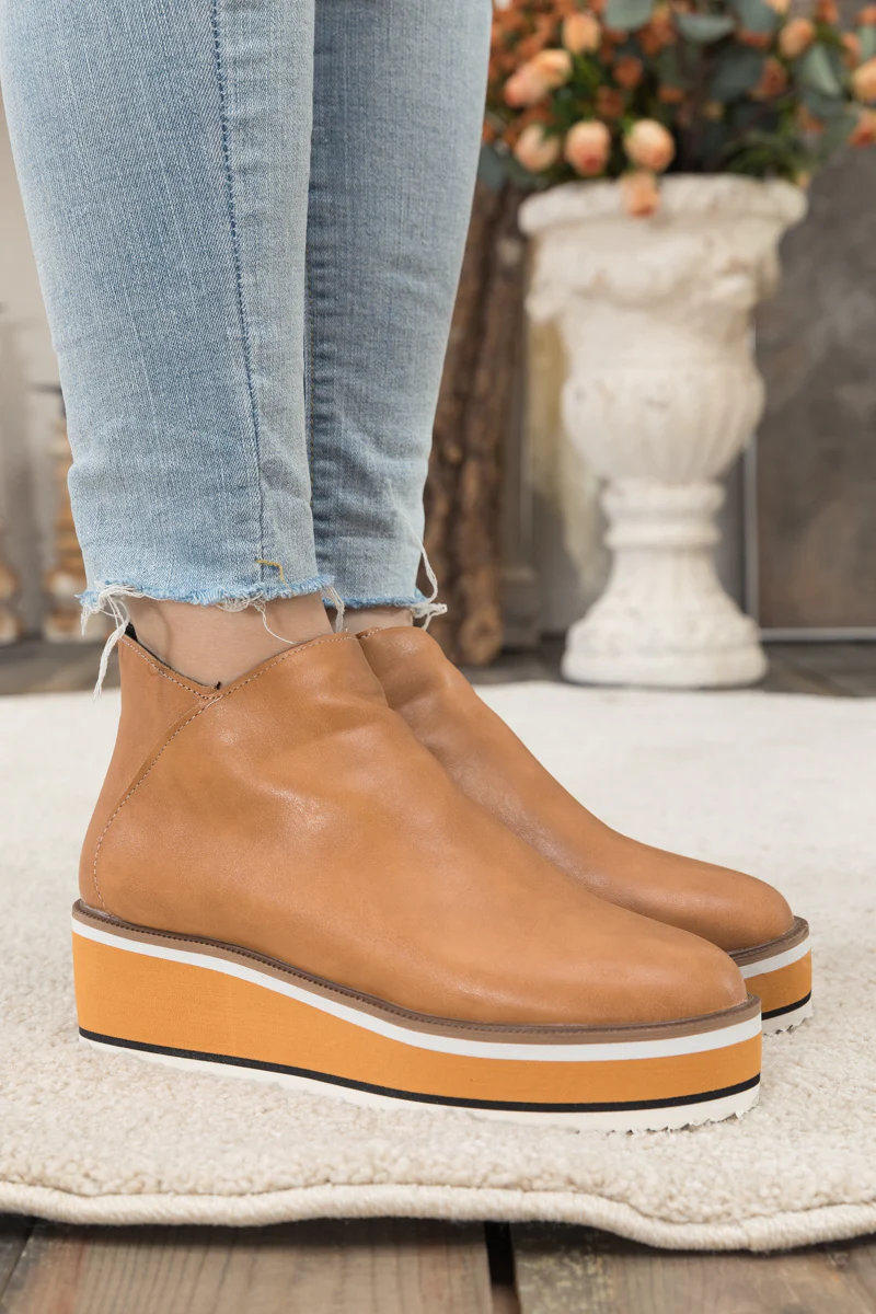 En Bloom | Eazy Platform Ankle Boot - Tan - Image 3