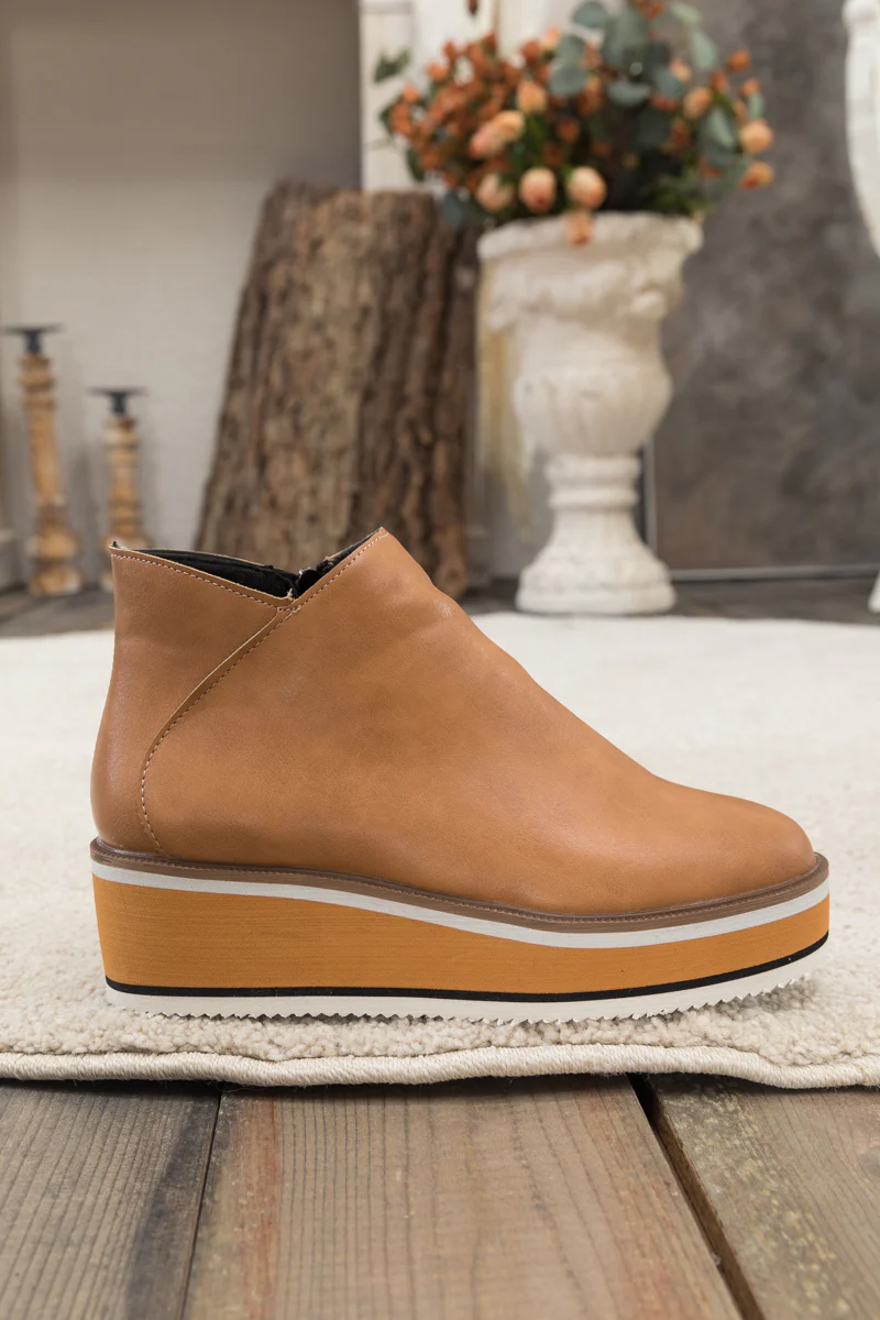 En Bloom | Eazy Platform Ankle Boot - Tan - Image 6