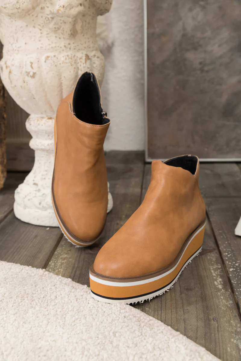 En Bloom | Eazy Platform Ankle Boot - Tan - Image 8