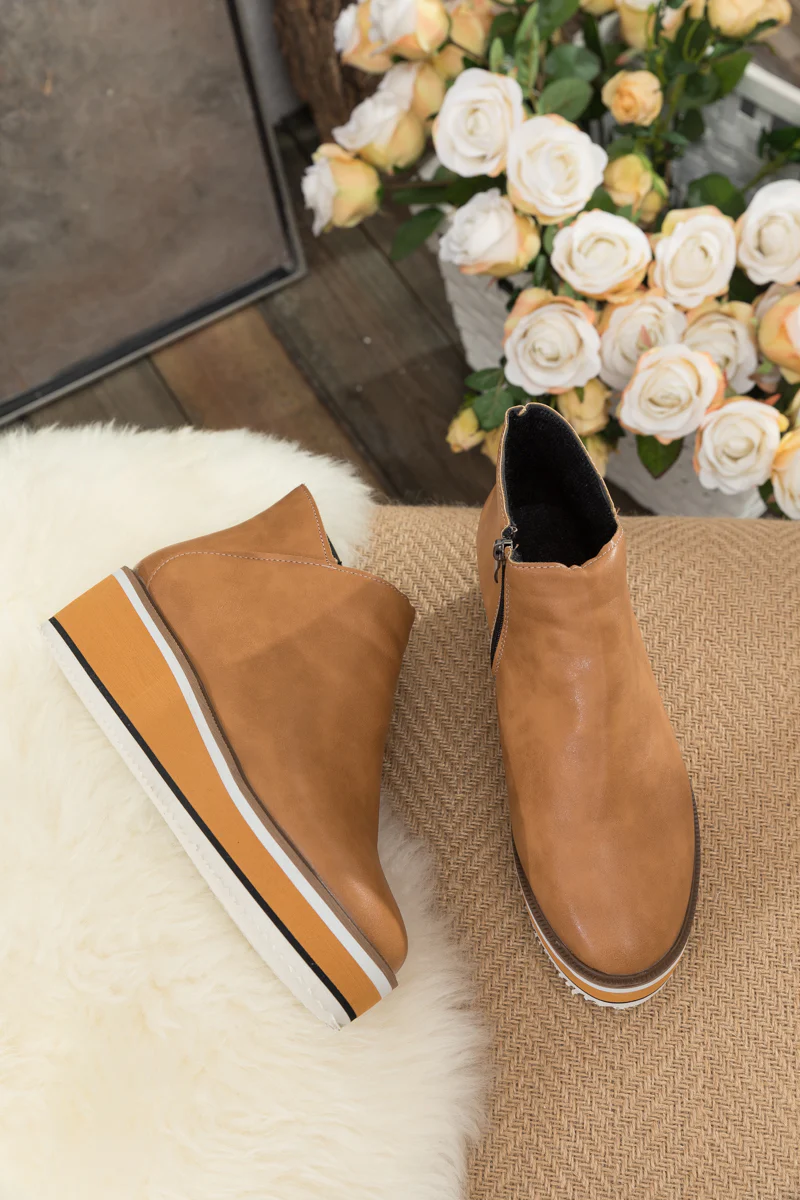 En Bloom | Eazy Platform Ankle Boot - Tan - Image 9
