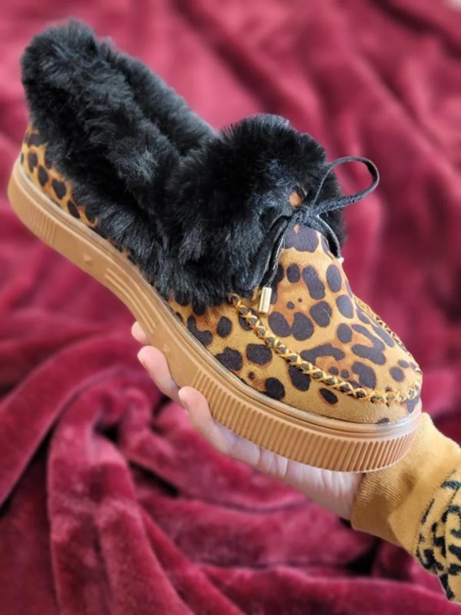 En Bloom | Faux-Fur Anklet Yana Moccasin - cheetah - Image 4
