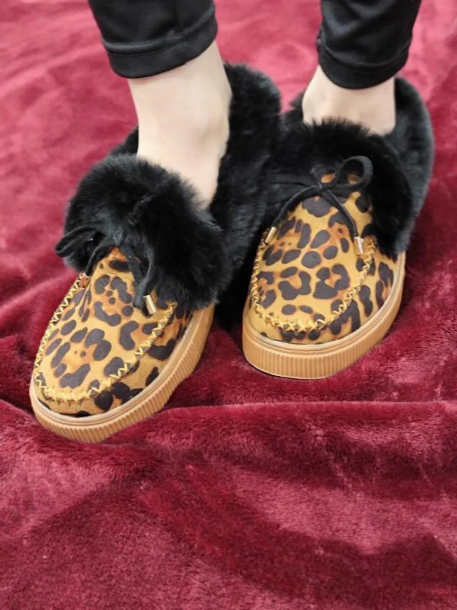 En Bloom | Faux-Fur Anklet Yana Moccasin - cheetah - Image 5