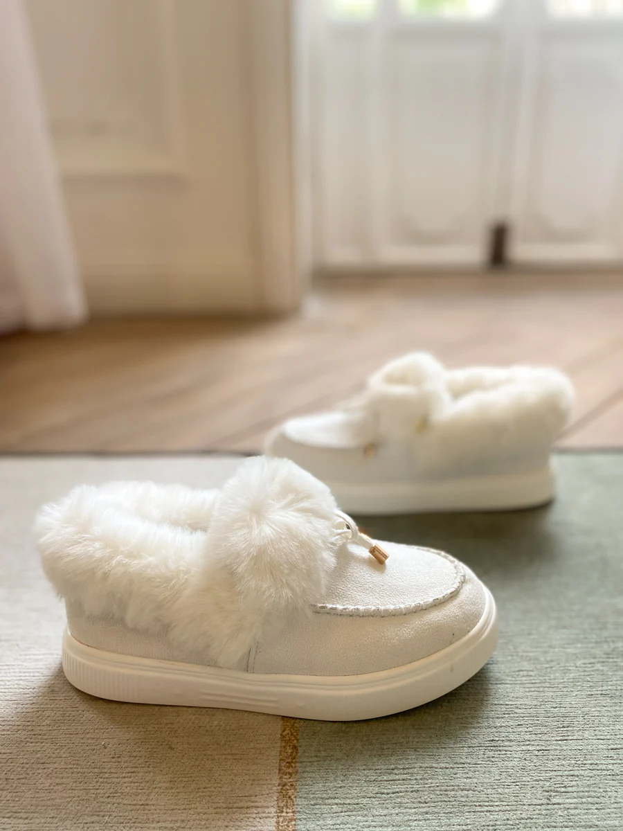 En Bloom | Faux-Fur Anklet Yana Moccasin - white - Image 7