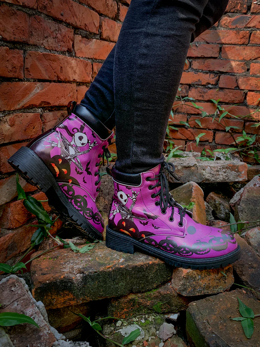 En Bloom | Halloween Theme Purple Combat Boot - Image 11