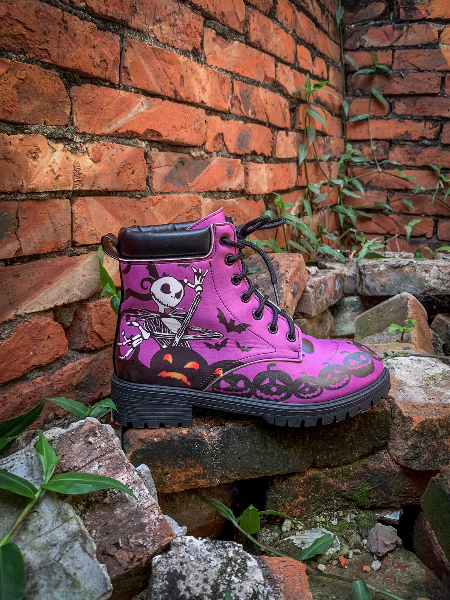 En Bloom | Halloween Theme Purple Combat Boot - Image 4