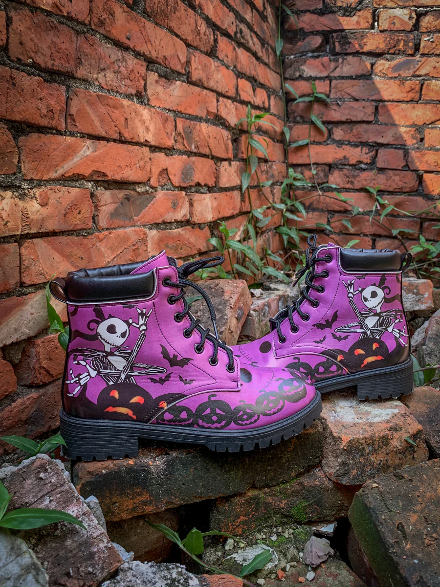En Bloom | Halloween Theme Purple Combat Boot - Image 5