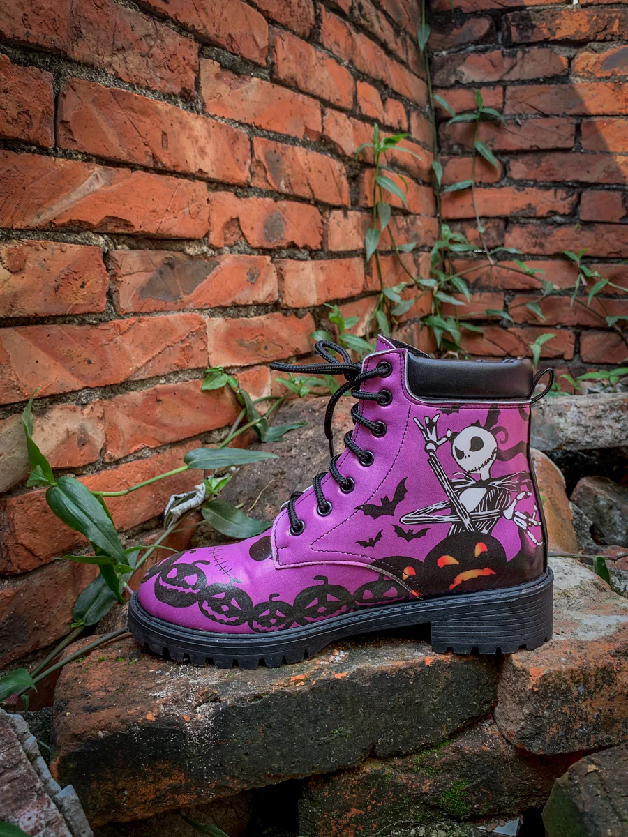 En Bloom | Halloween Theme Purple Combat Boot - Image 6