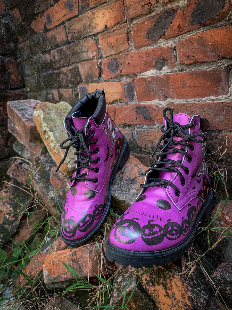 En Bloom | Halloween Theme Purple Combat Boot - Image 8