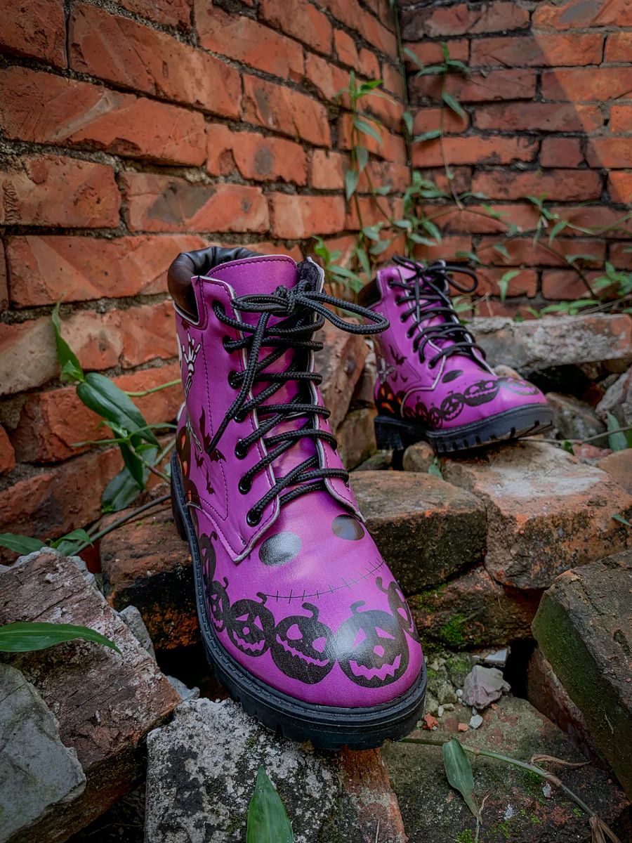 En Bloom | Halloween Theme Purple Combat Boot - Image 9