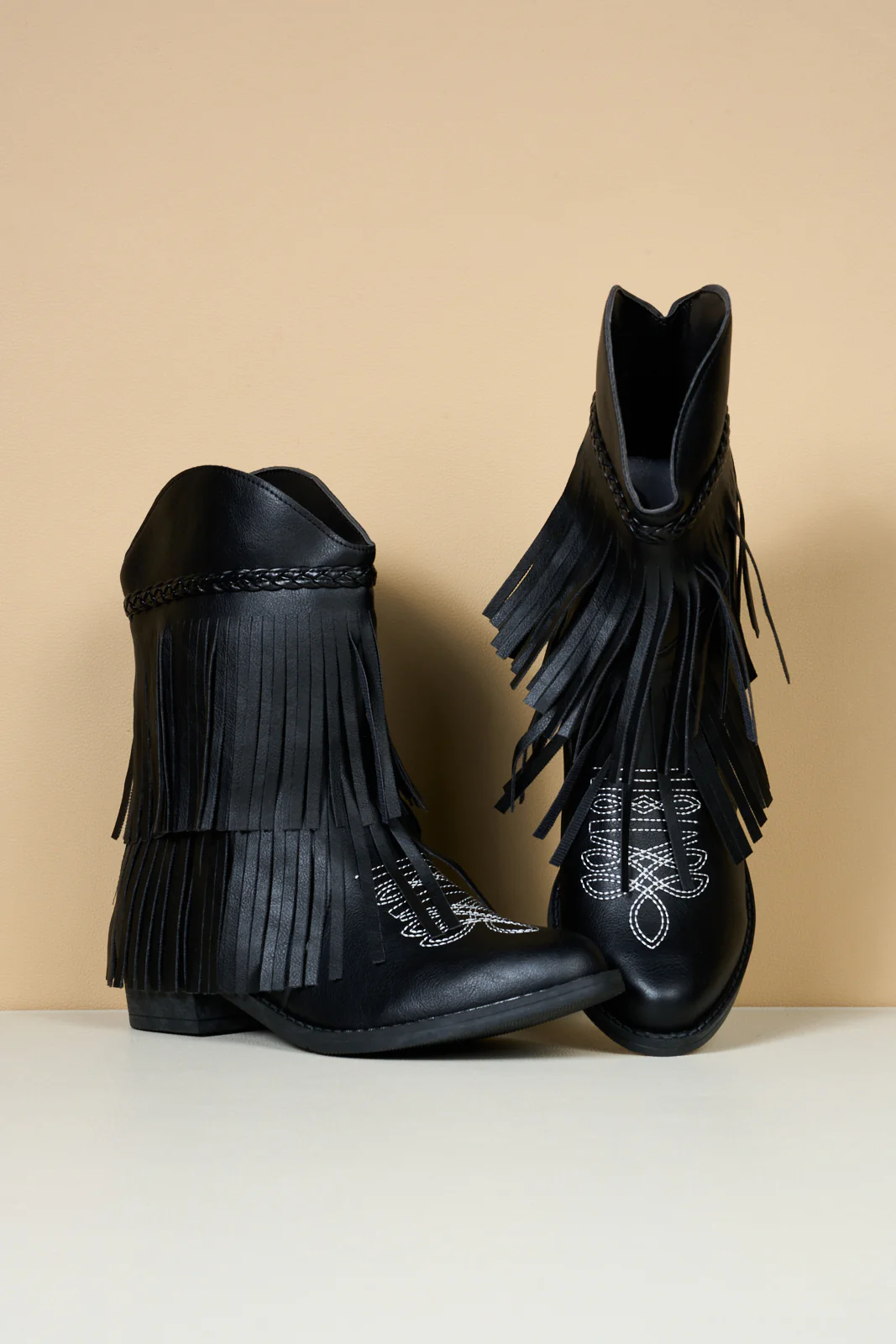 En Bloom | Jelena Fringe Western Cowboy Boots - Black - Image 10