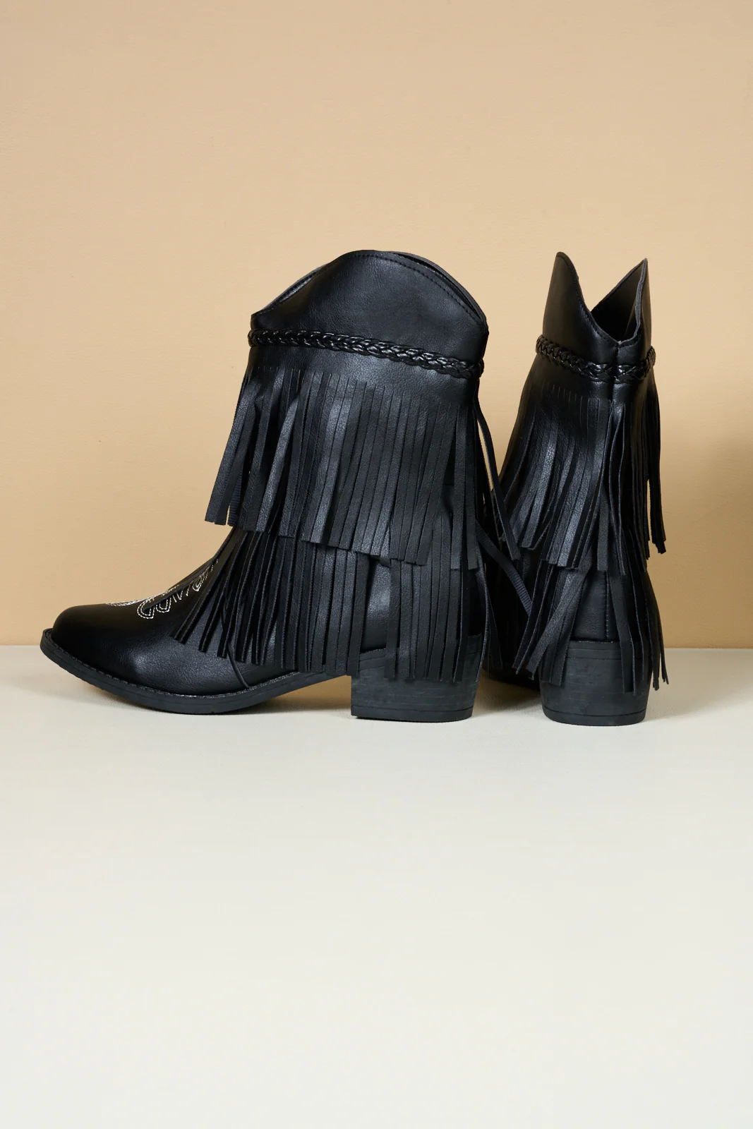 En Bloom | Jelena Fringe Western Cowboy Boots - Black - Image 12