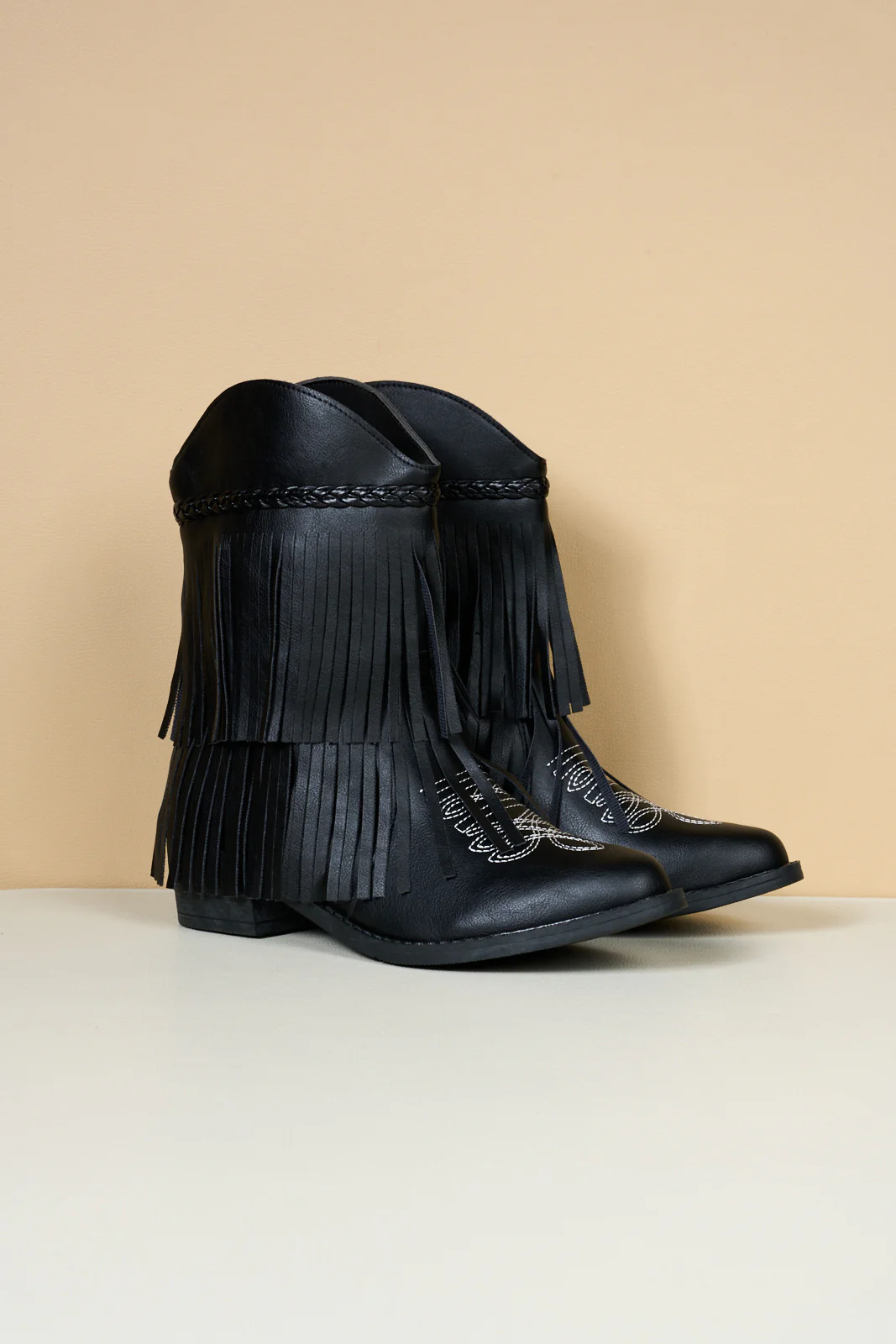 En Bloom | Jelena Fringe Western Cowboy Boots - Black - Image 9