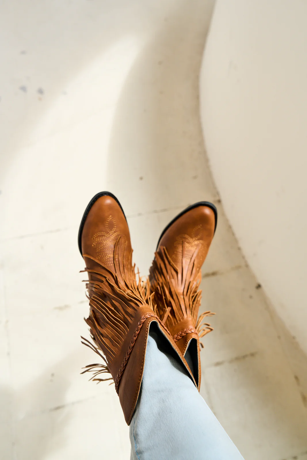 En Bloom | Jelena Fringe Western Cowboy Boots - Brown - Image 8