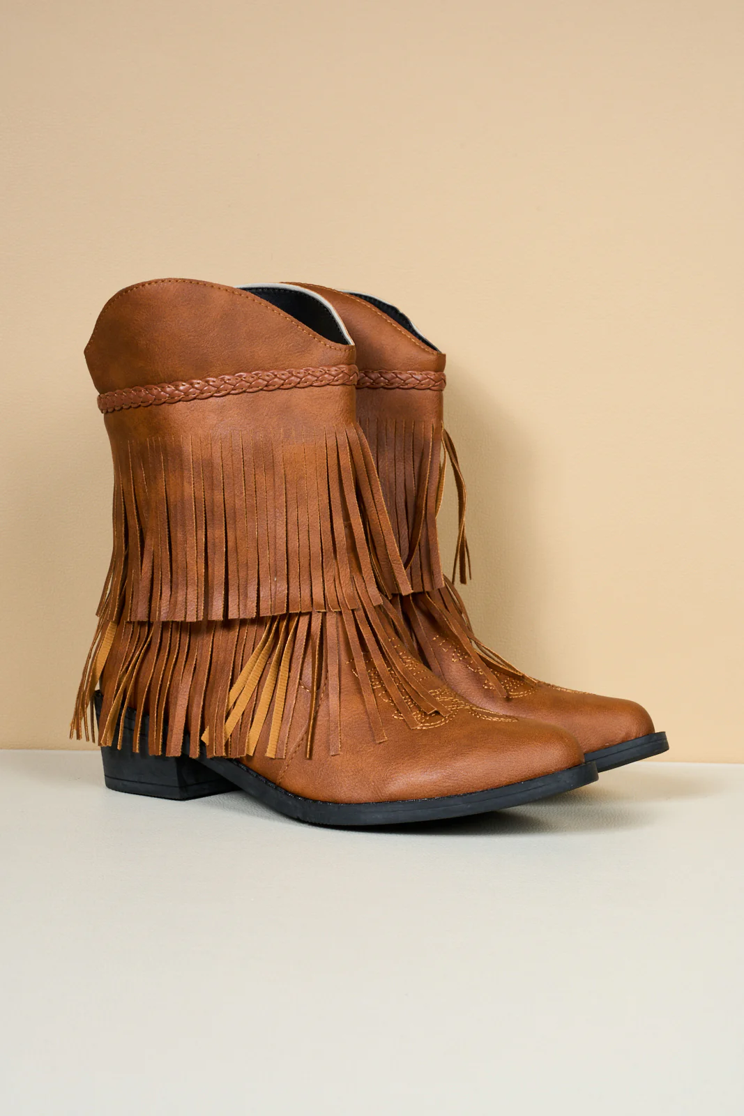 En Bloom | Jelena Fringe Western Cowboy Boots - Brown - Image 9