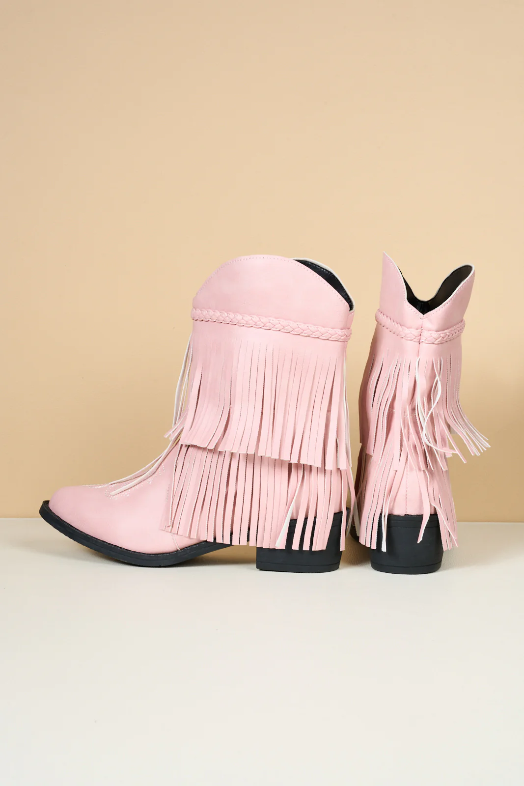 En Bloom | Jelena Fringe Western Cowboy Boots - Pink - Image 12