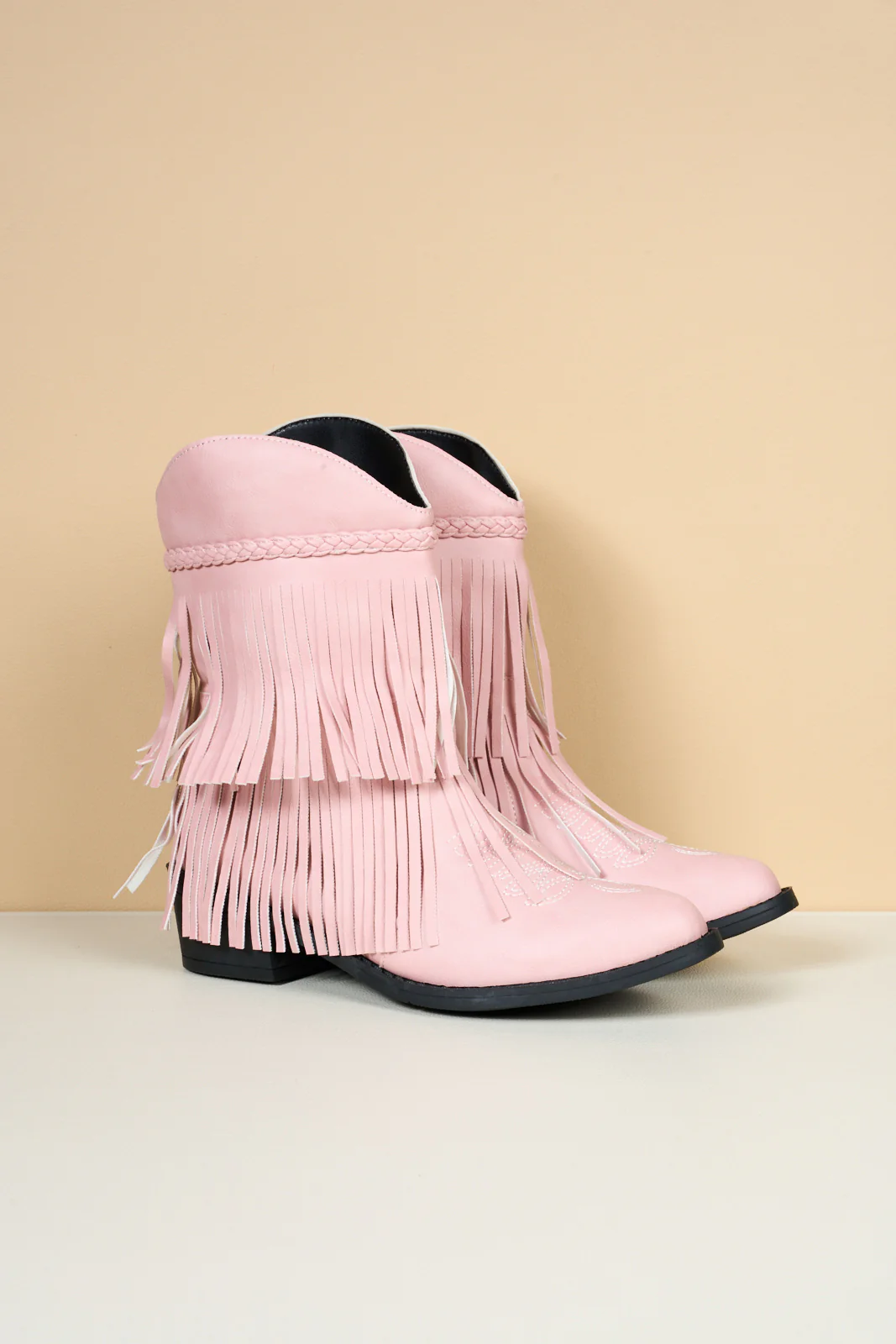 En Bloom | Jelena Fringe Western Cowboy Boots - Pink - Image 9