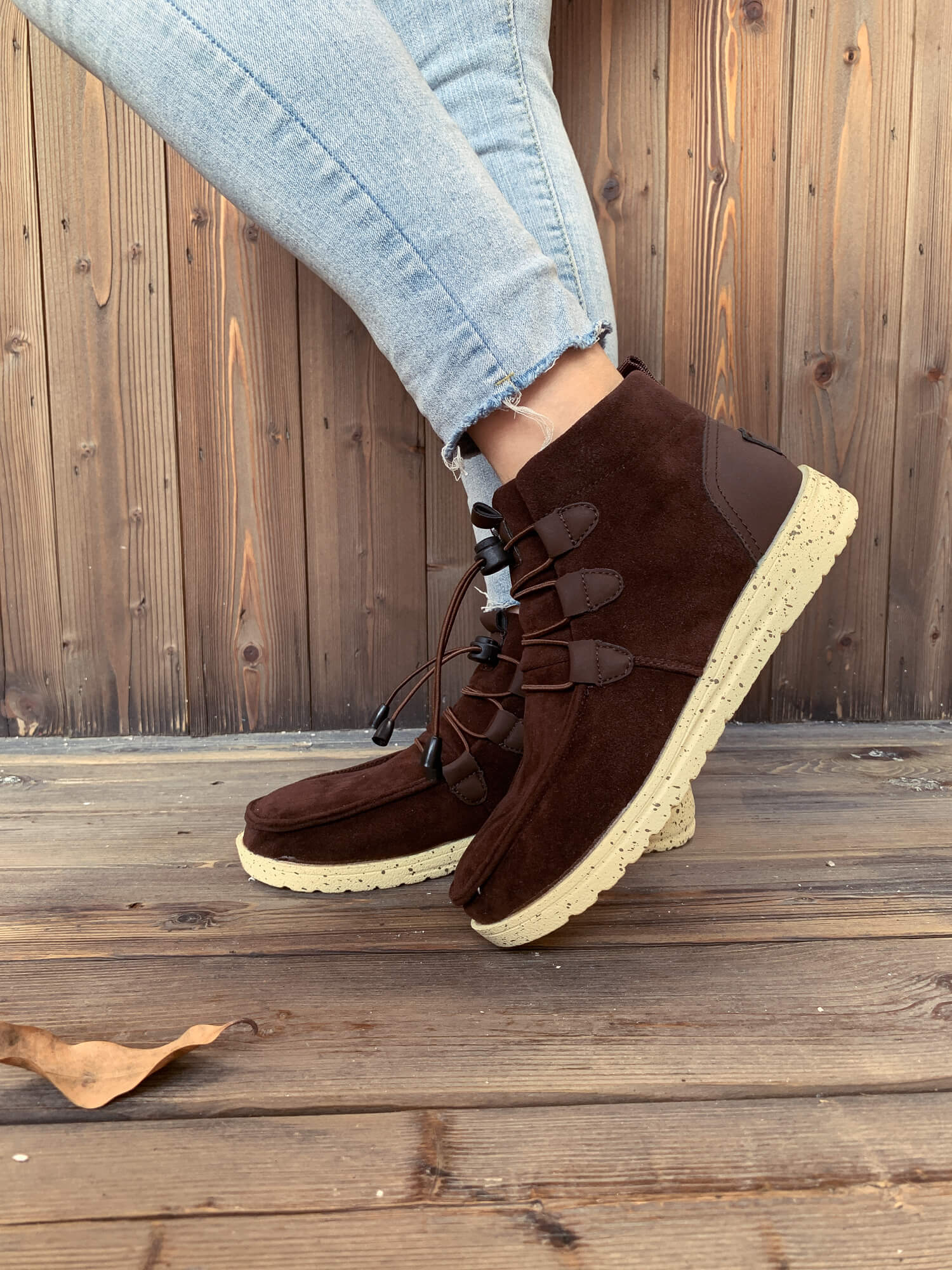En Bloom | NIRVANA Bungee Lace-Up Sneaker Boot - Coffee - Image 5