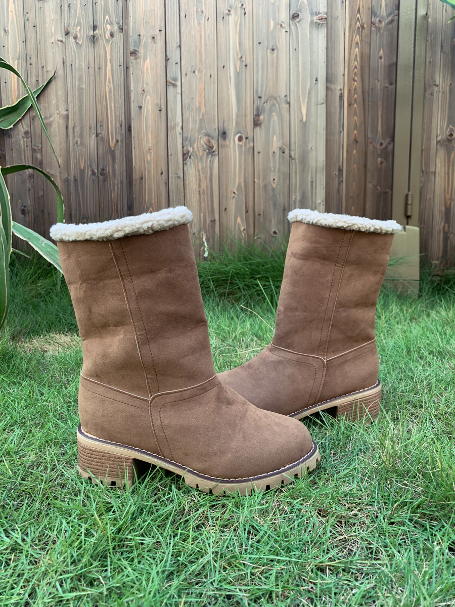 En Bloom | Plush-Lined Fold-Over Boot - Brown - Image 8