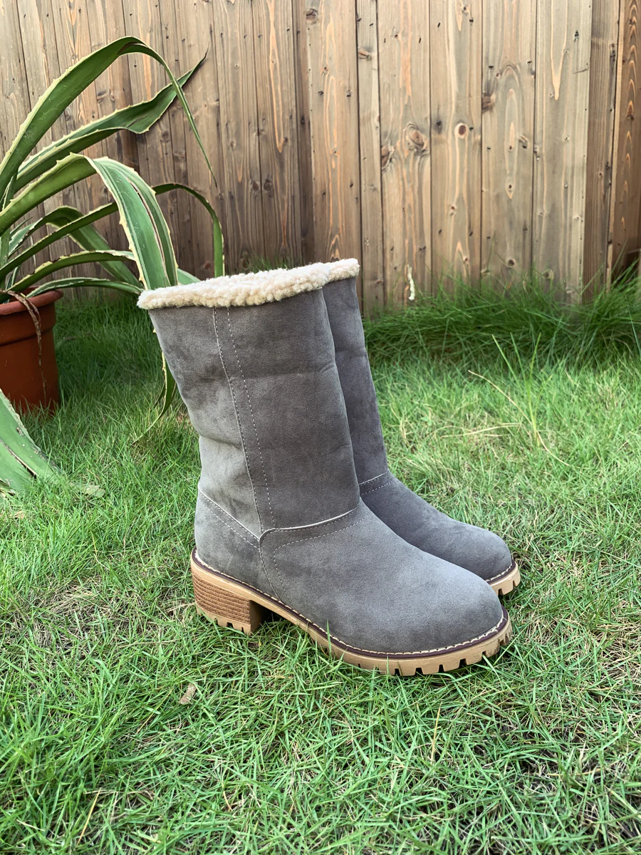 En Bloom | Plush-Lined Fold-Over Boot - Grey - Image 10