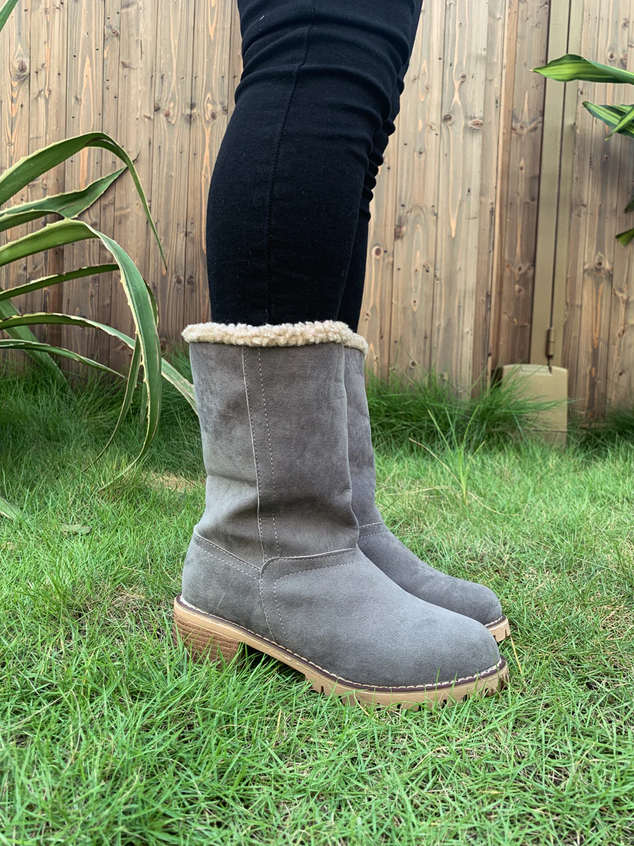 En Bloom | Plush-Lined Fold-Over Boot - Grey - Image 6