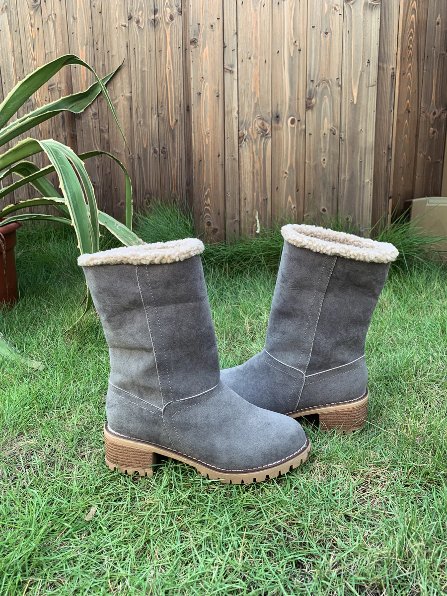 En Bloom | Plush-Lined Fold-Over Boot - Grey - Image 9