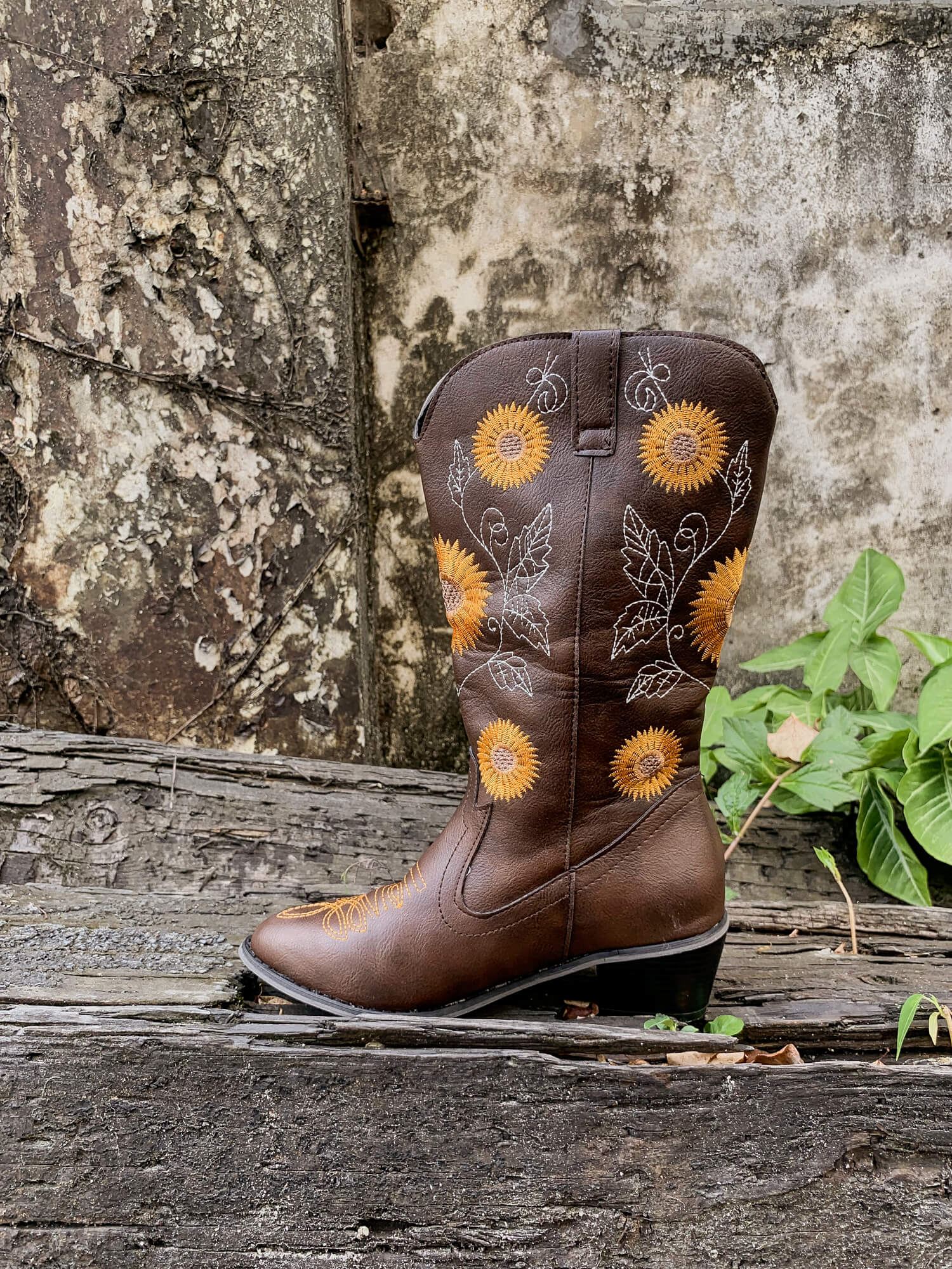 En Bloom | Sunflower Mid-Calf Cowboy Boots - Brown - Image 10