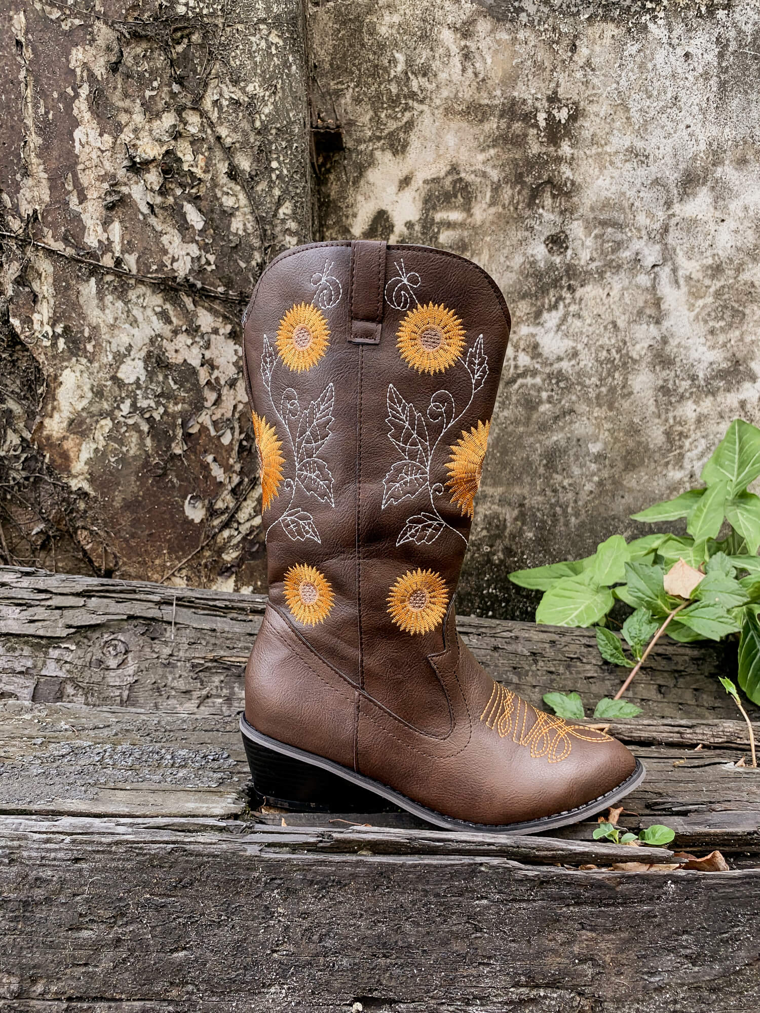 En Bloom | Sunflower Mid-Calf Cowboy Boots - Brown - Image 8