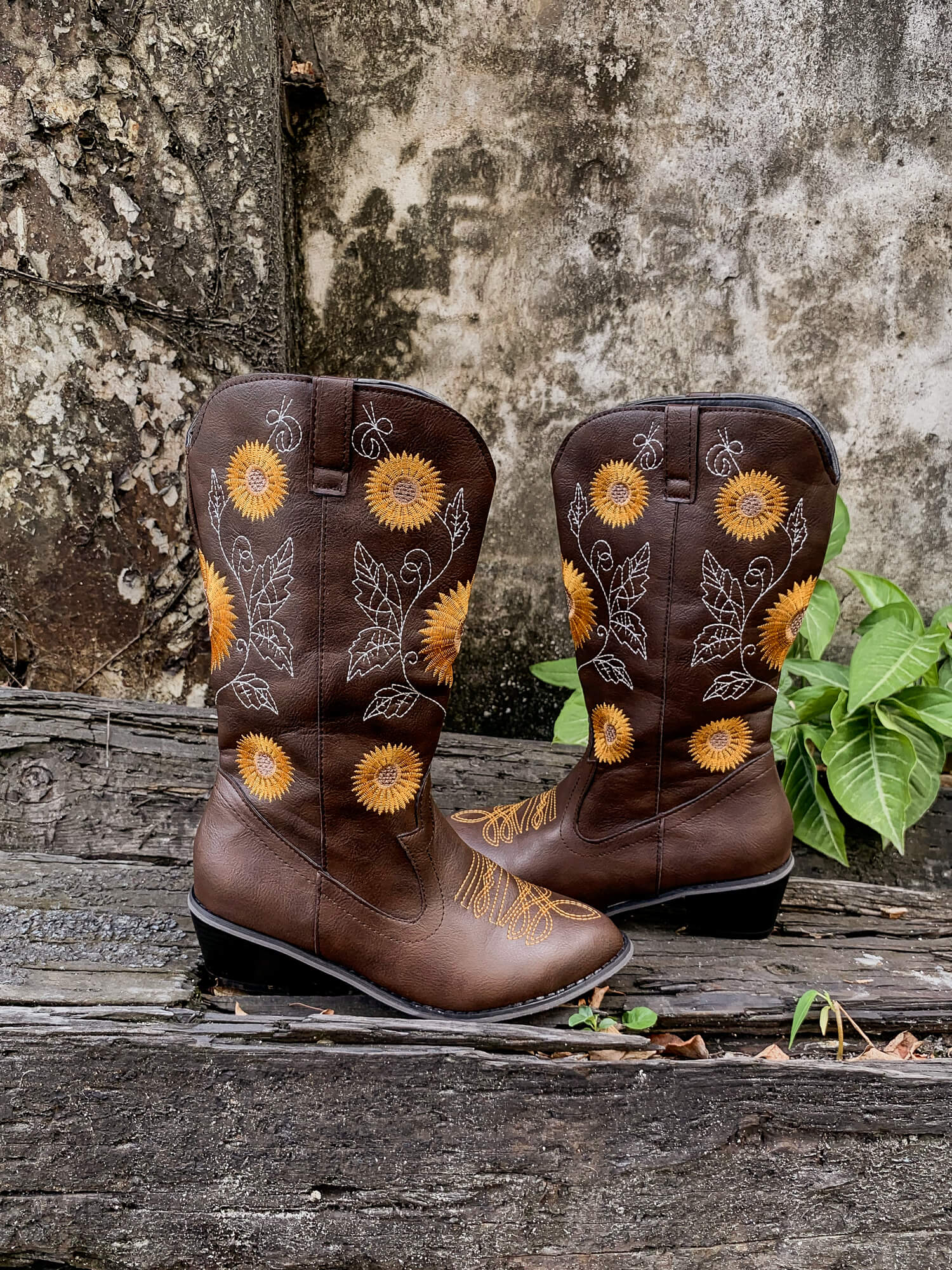 En Bloom | Sunflower Mid-Calf Cowboy Boots - Brown - Image 9