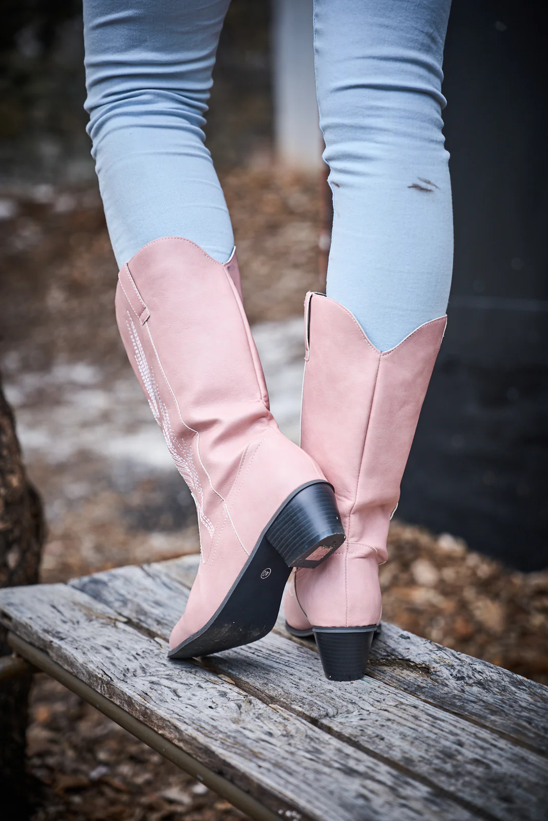 En Bloom | Vinny Wing Embroidered Western Knee Boots - Pink - Image 7