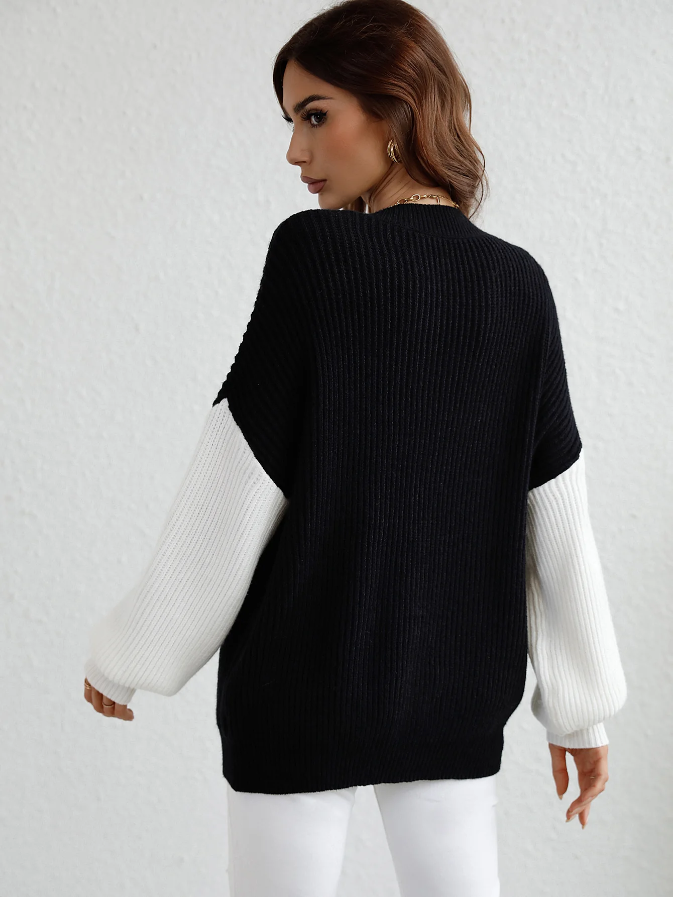 ESTATIA KNIT SWEATER - BLACK - Image 3