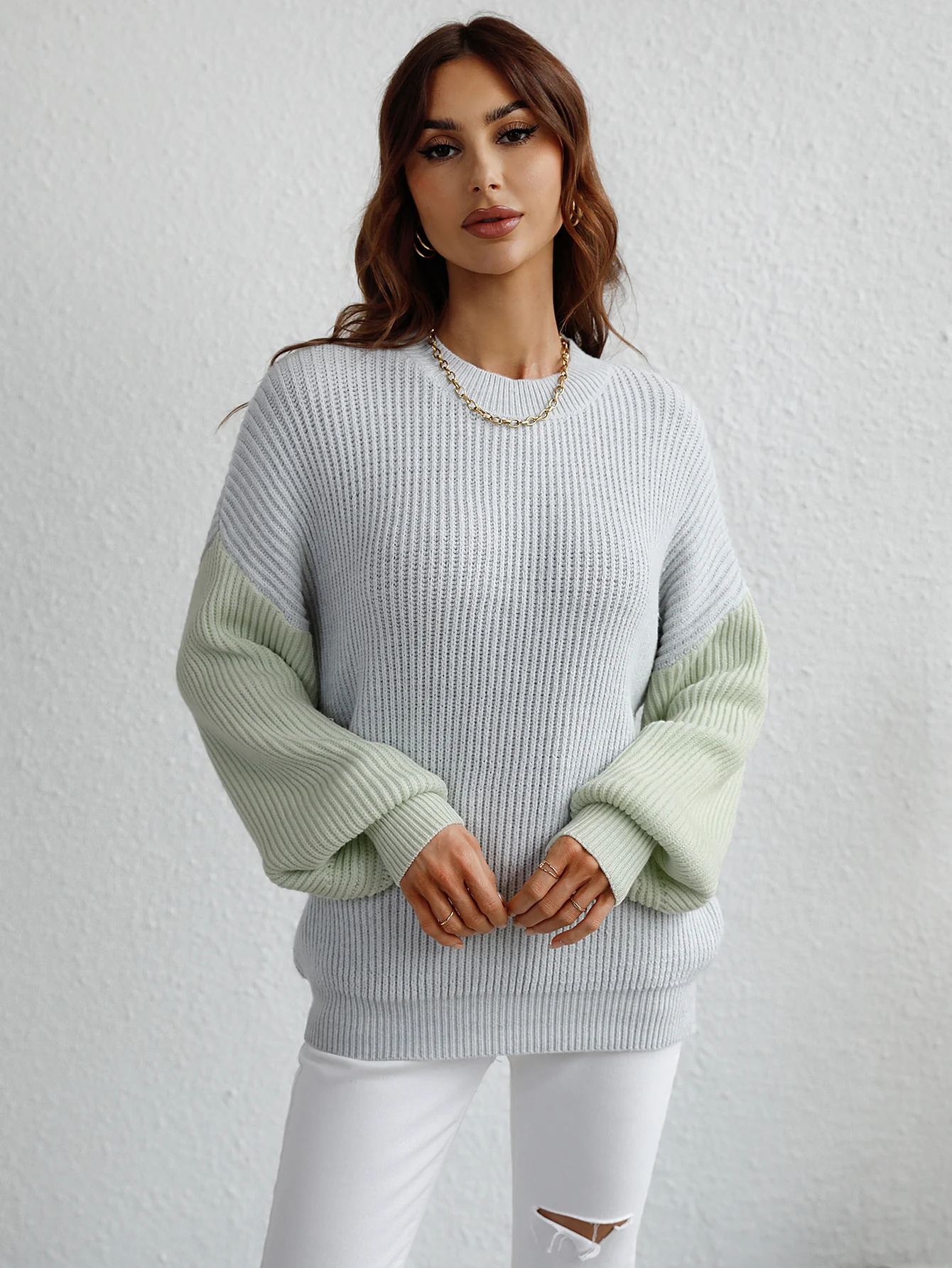 ESTATIA KNIT SWEATER - GREY - Image 5