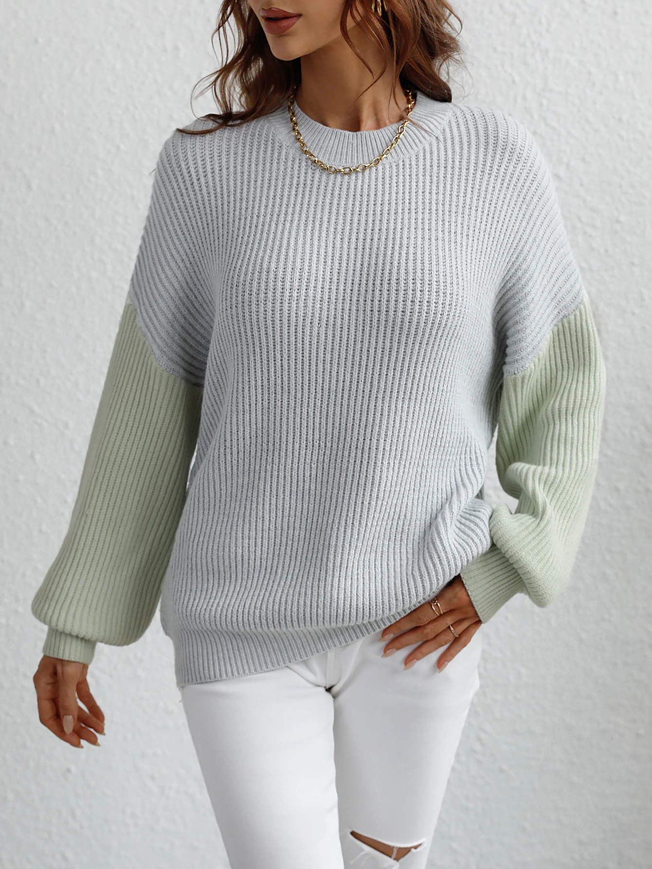 ESTATIA KNIT SWEATER - GREY - Image 7