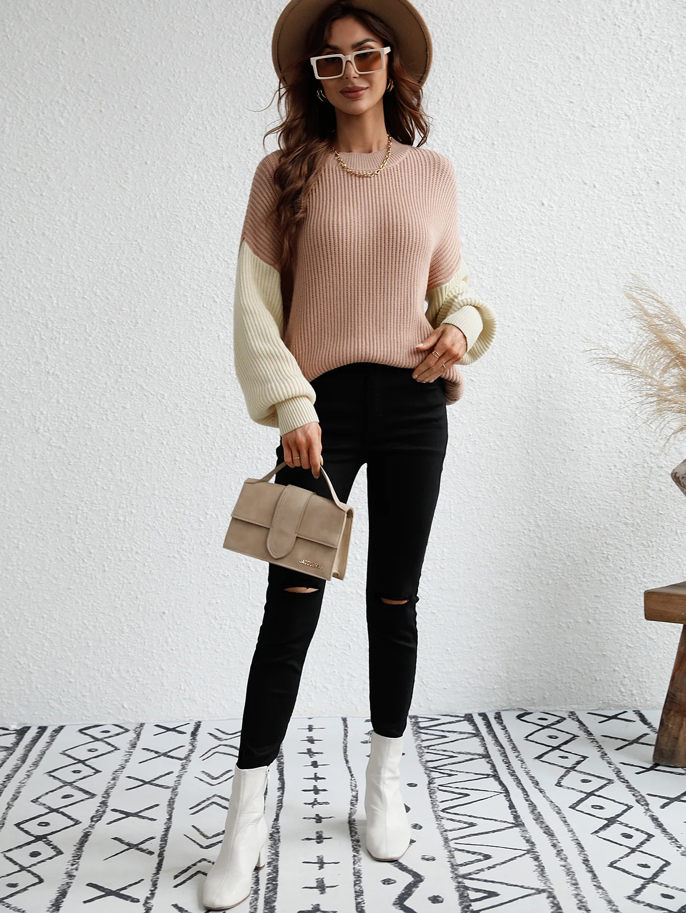 ESTATIA KNIT SWEATER - KHAKI
