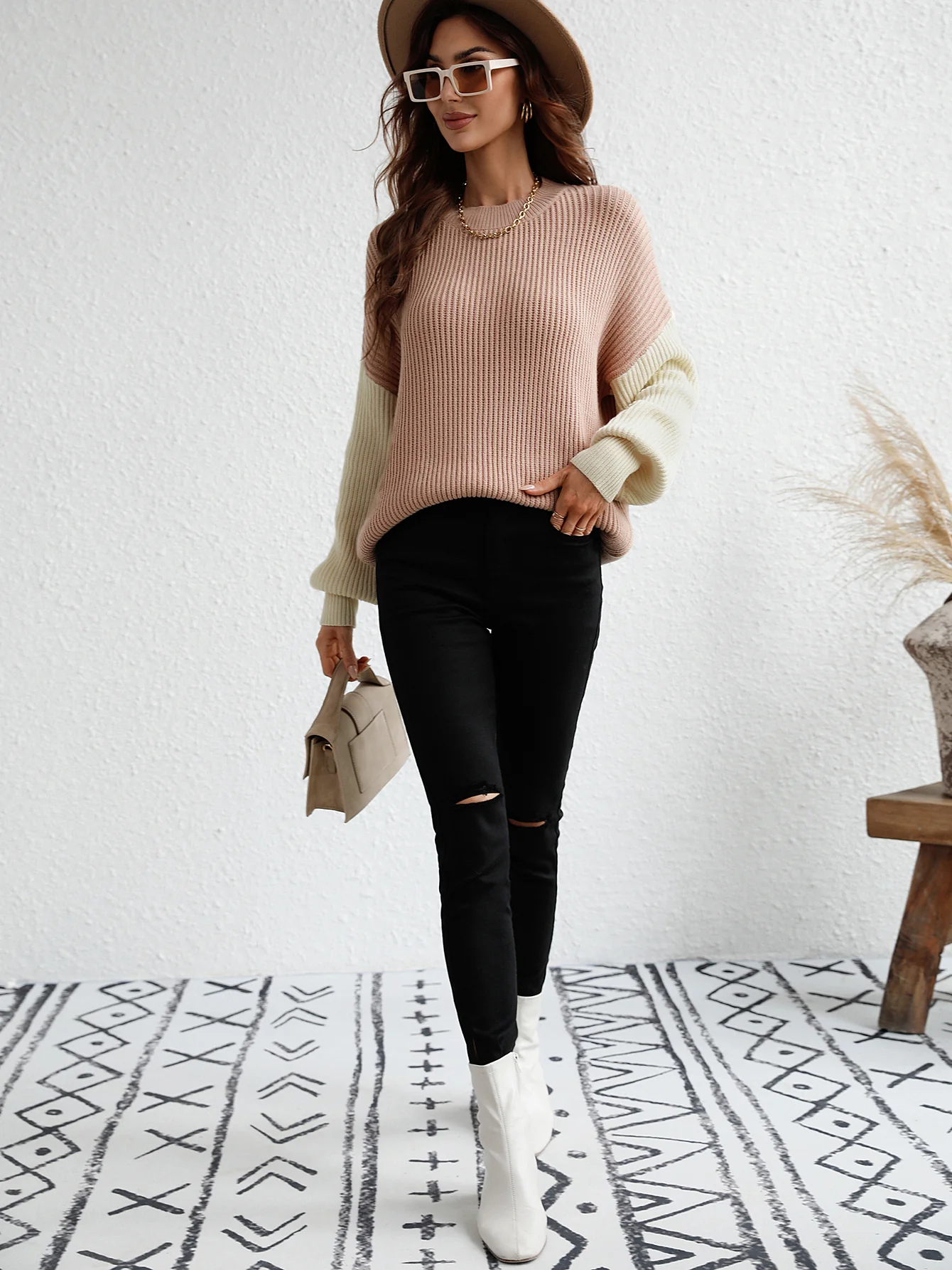 ESTATIA KNIT SWEATER - KHAKI - Image 6