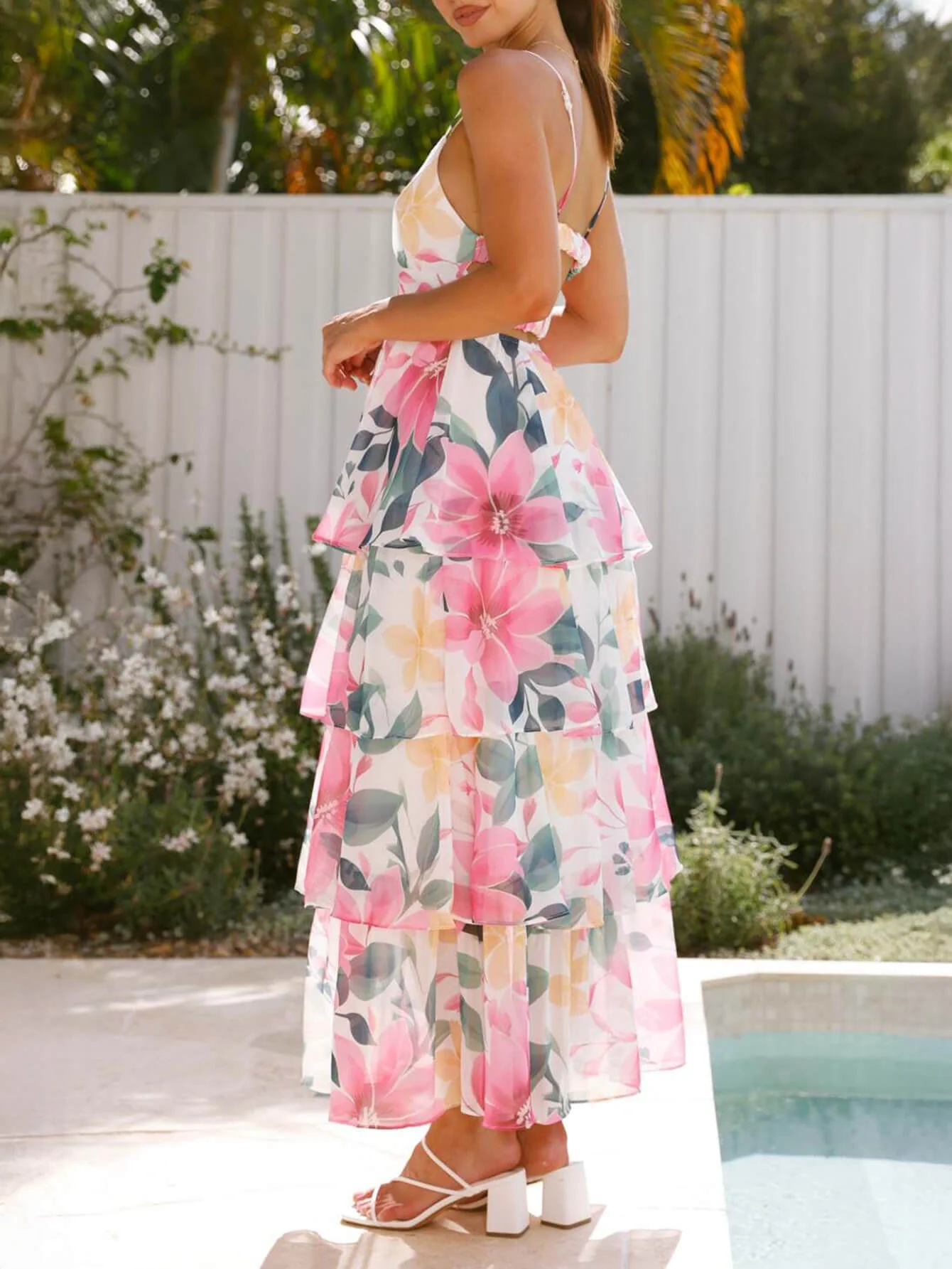 Ethereal Bloom Tiered Chiffon Maxi Dress - Image 5