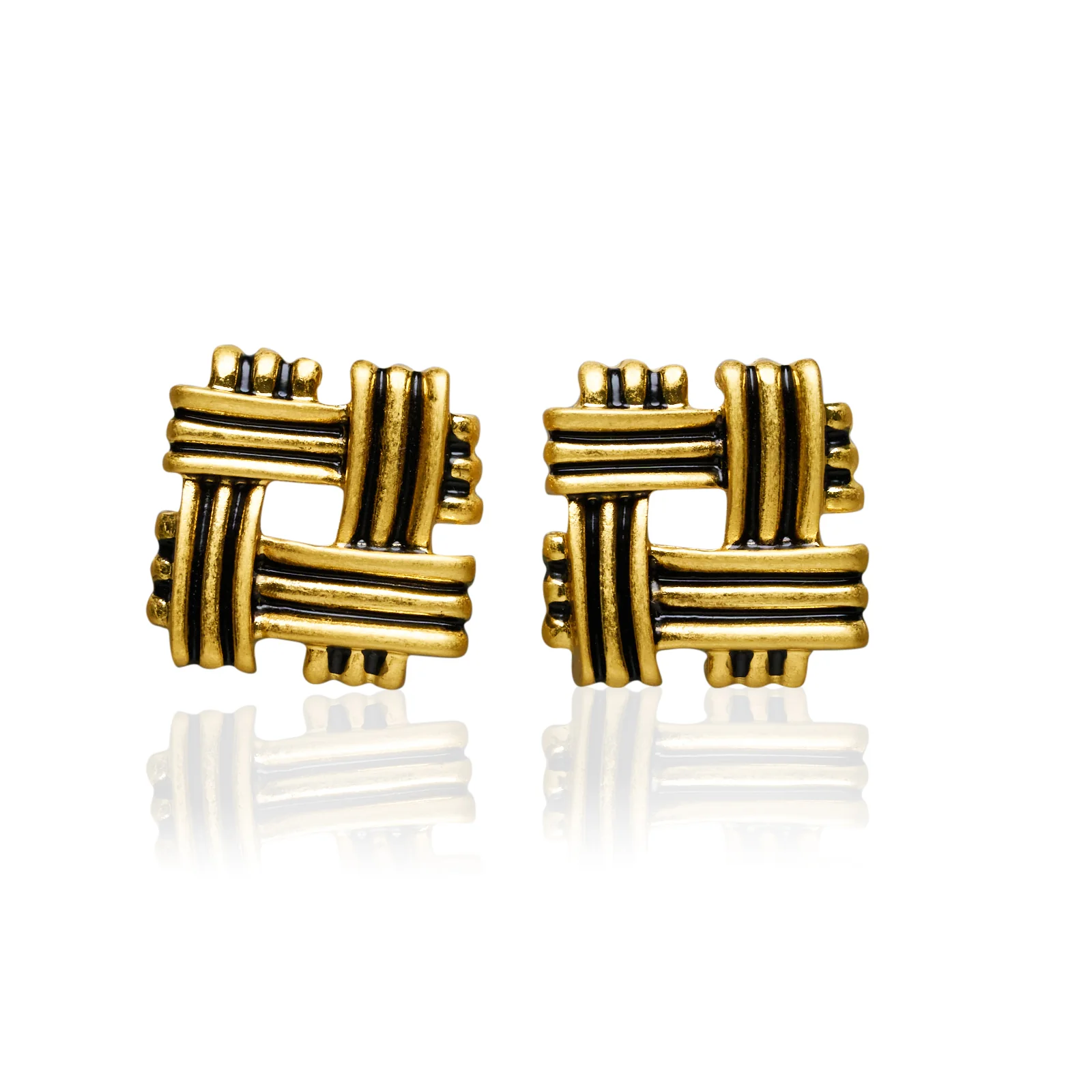 Everley Twist Gold Plated Stud Earrings - Image 8