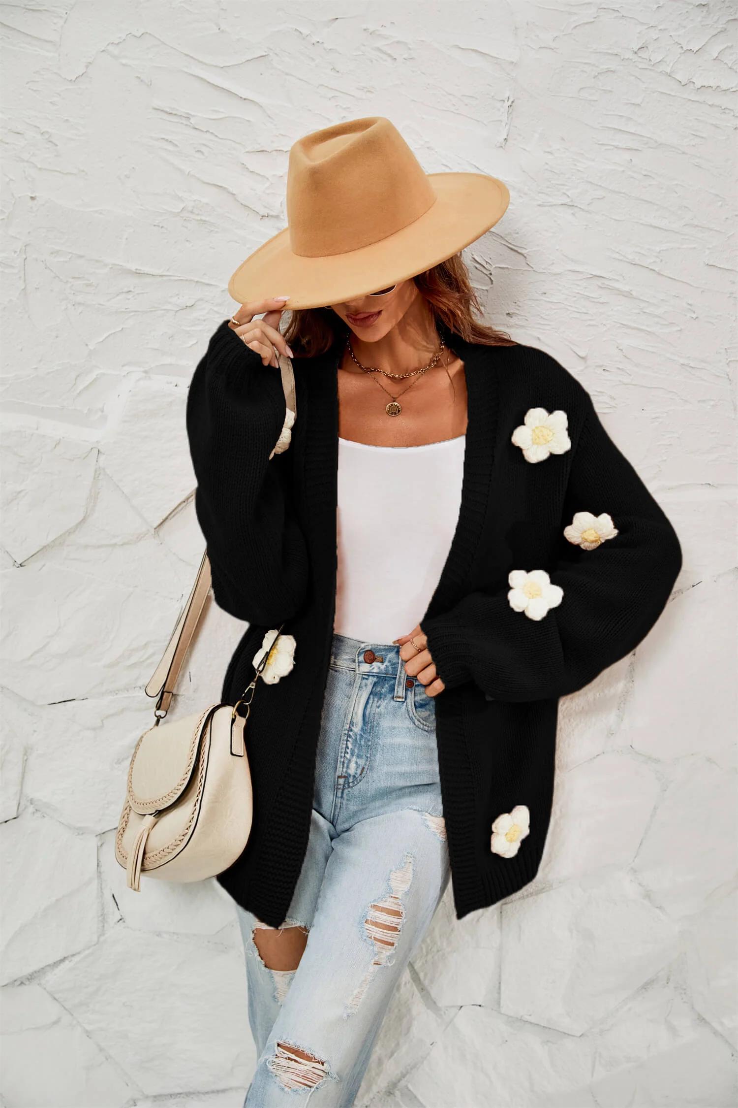 Fall In Daisy Oversized Knit Cardigan - Image 10