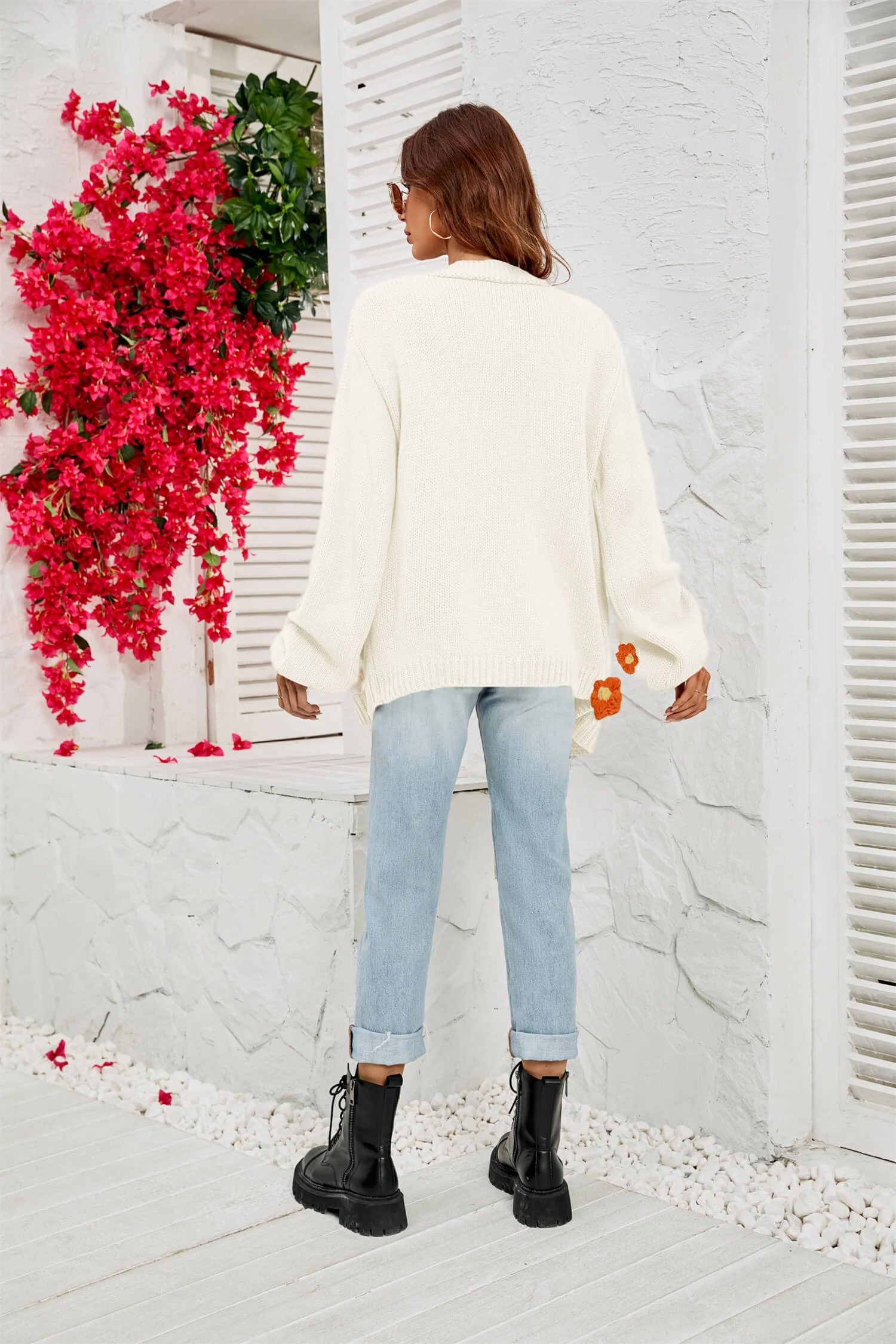 Fall In Daisy Oversized Knit Cardigan - Image 13