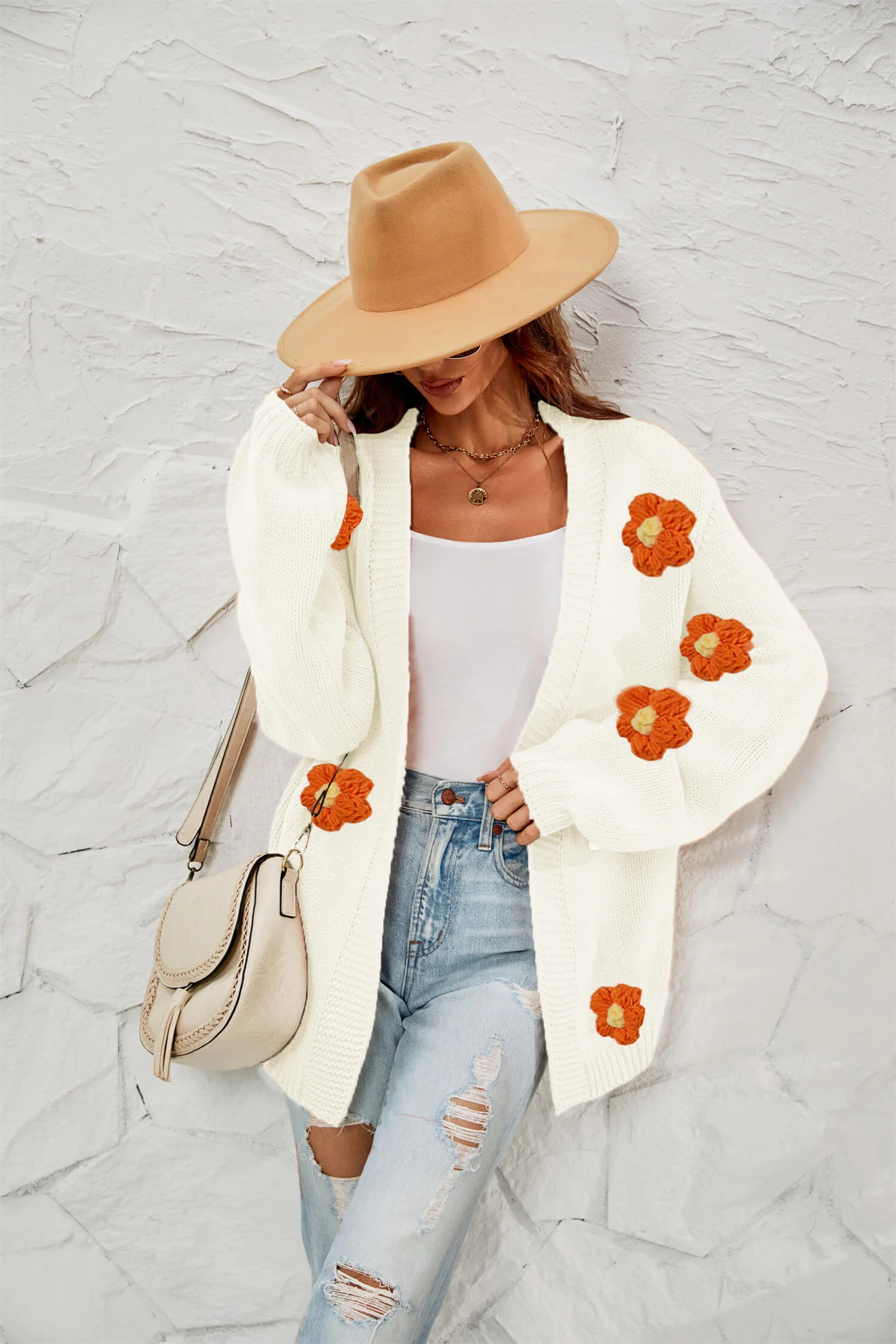 Fall In Daisy Oversized Knit Cardigan - Image 14