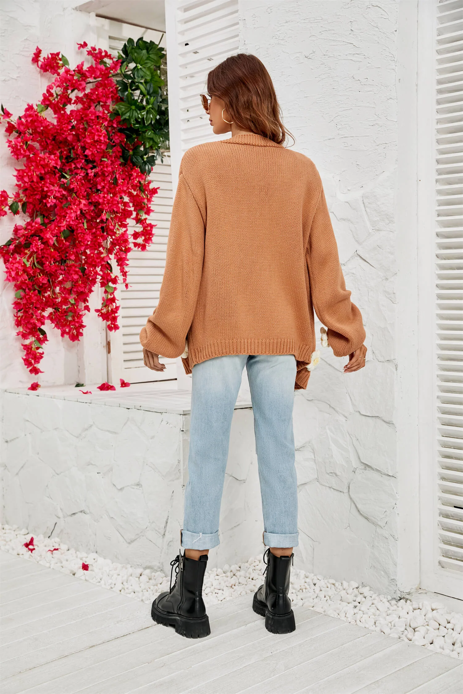 Fall In Daisy Oversized Knit Cardigan - Image 4